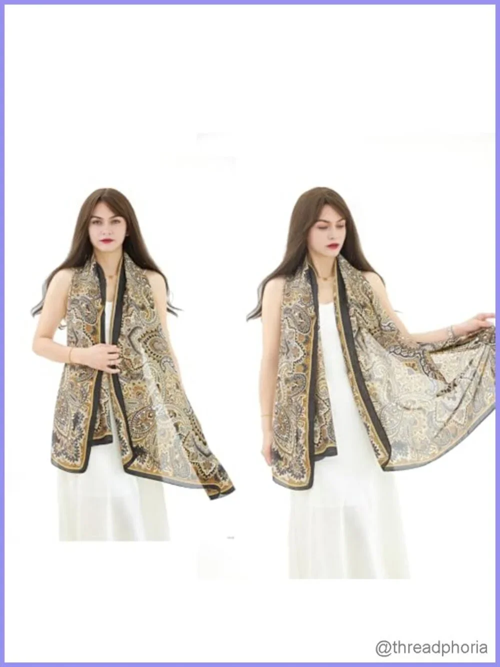 Satin Scarf Women Large Lightweight Silky Long Shawl Wrap Sun Protection